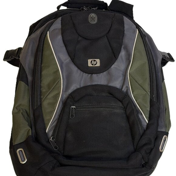 HP Hewlett Black Backpack Book Bag for Laptop Computer Excellent Travel Padded - Picture 1 of 15